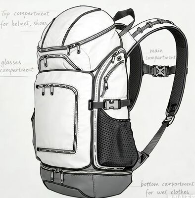 জল প্রতিরোধী পলিয়েস্টার আউটডোর স্পোর্টস ব্যাগ কাস্টমাইজড রং এবং মেষ পিছন প্যানেলের সাথে শ্বাস প্রশ্বাসের জন্য