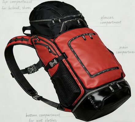 জুম এবং ভ্রমণের জন্য জলের প্রতিরোধী পলিস্টার এবং প্রতিফলক স্ট্রিপ সহ জাল ব্যাক প্যানেল আউটডোর স্পোর্টস ব্যাগ