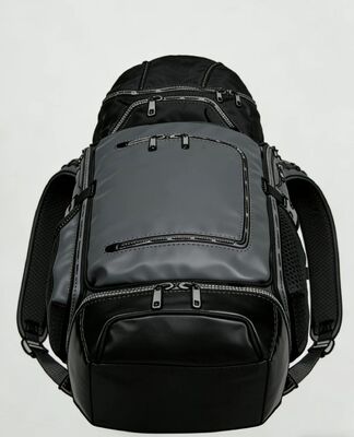 জলরোধী পলিয়েস্টার এবং শ্বাসপ্রশ্বাসের জন্য মেশ ব্যাক প্যানেল সহ কাস্টমাইজড লোগো আউটডোর স্পোর্টস ব্যাগ