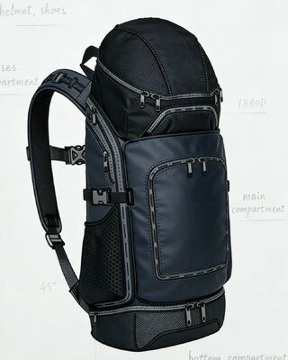 জল প্রতিরোধী পলিয়েস্টার আউটডোর স্পোর্টস ব্যাগ প্রতিফলিত স্ট্রিপ এবং জিম ভ্রমণের জন্য 5 টি কম্পার্টমেন্ট